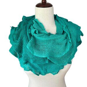 Amiee Lynn Scarf Women NWT QVC Ombre Ruffle Infinity Scarf Green Teal